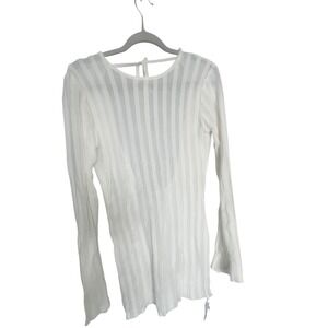 Commense Cover Up Knit Top Bell Sleeve‎ White Beach Resort Size M